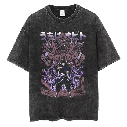 Japanese Anime Naruto Print Cotton T-Shirt