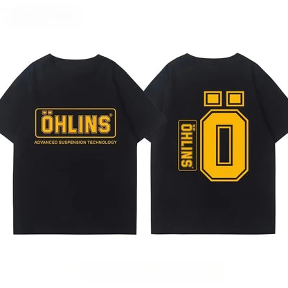 OHLINS Motorcycle Shock Absorber Modified Cotton T-shirt