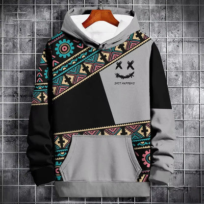 3D Nation Style Hoodies, Paisley Print Pullover