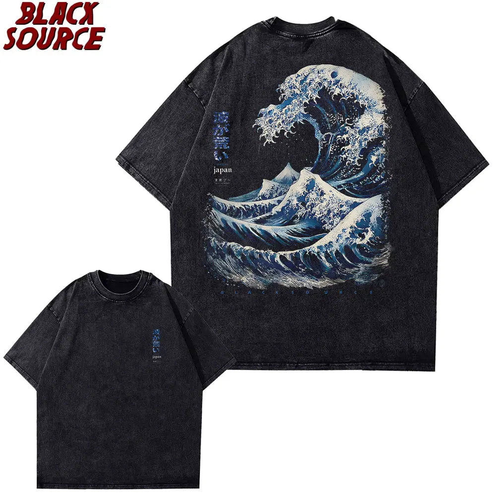 T420 Japanese Waves Hokusai Poster T Shirt