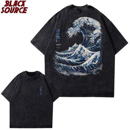 T420 Japanese Waves Hokusai Poster T Shirt