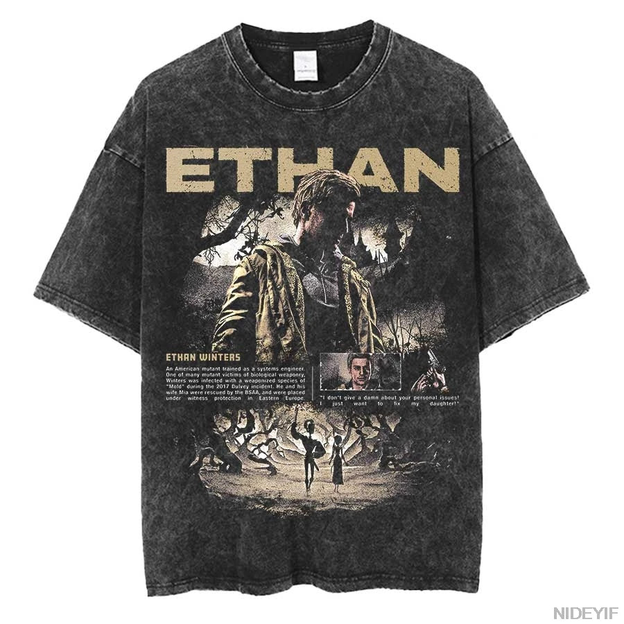 1990S Resident Evil Biohazard Leon Kennedy Oversized T shirt 100% Cotton