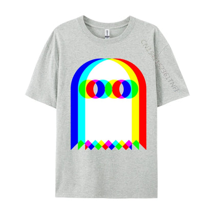 Ghost Trippy Vaporwave Halloween Techno Rave Cotton T-Shirt
