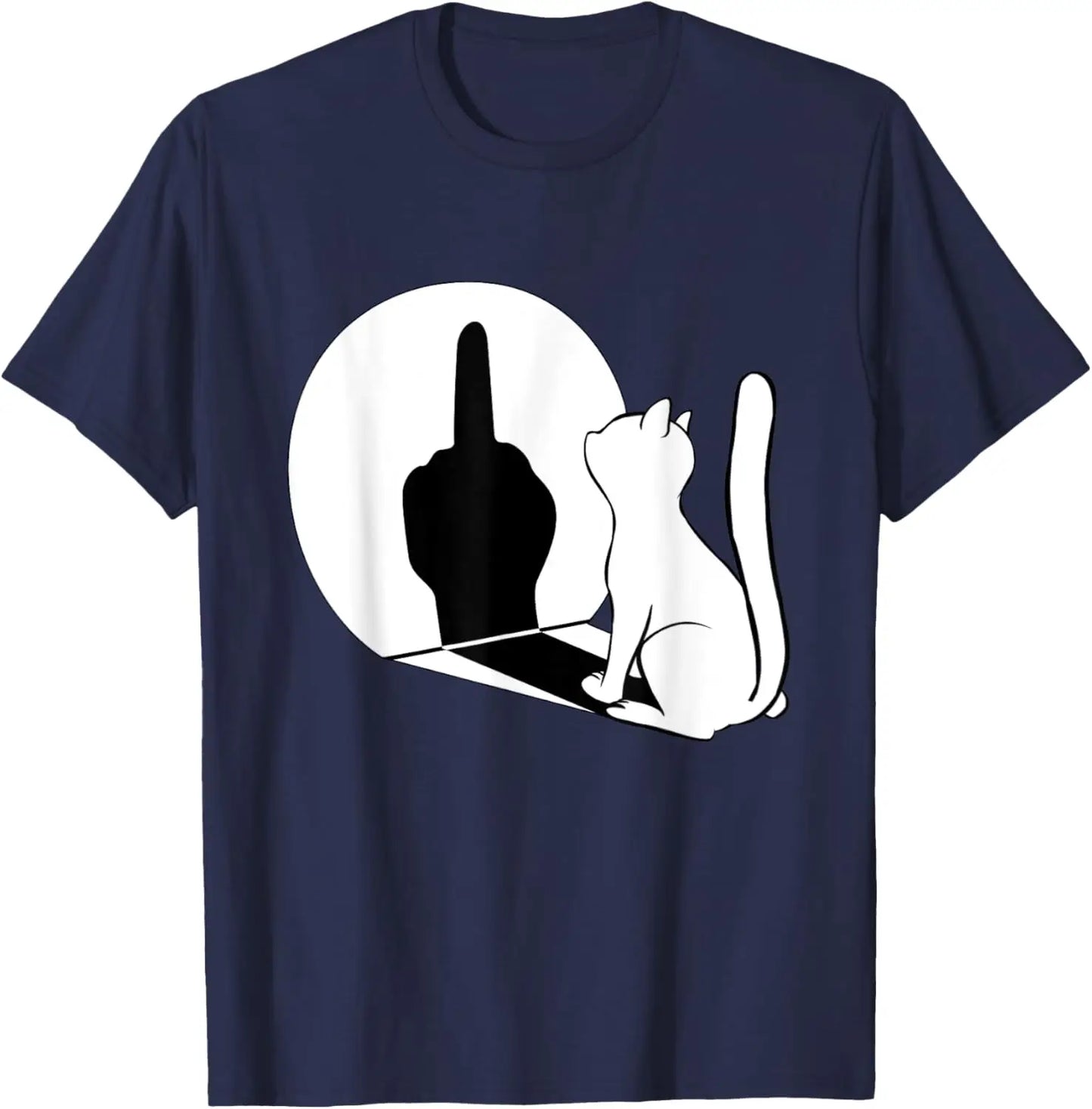 Middle Fi*ger Funny Cat Statement Cotton T-Shirt