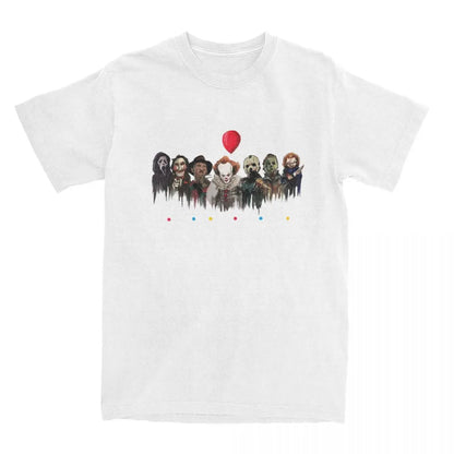 Men Women's T-Shirt Halloween Movie Horror Friends Merchandise Novelty Cotton Short Sleeve thrilling movie T Shirt Round Collar