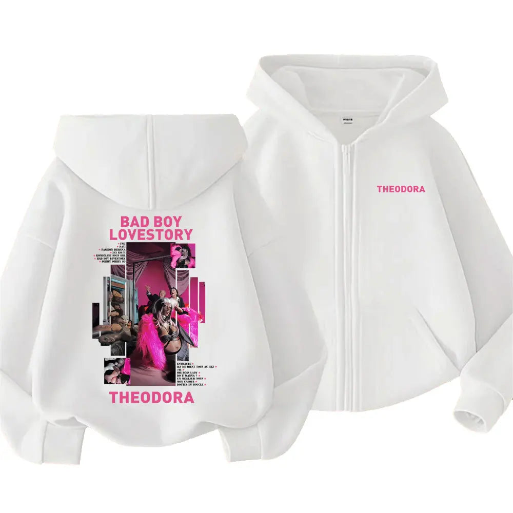 Rapper Theodora Mega Bbl Bad Boy Lovestory Zipper Hoodie (Unisex)