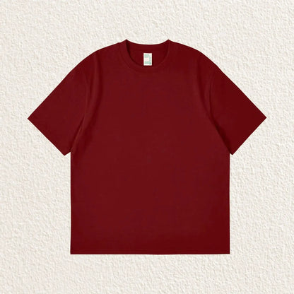 Pure Solid Color 260g Heavy Cotton T-shirt