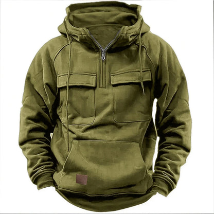 Multi Pocket Patch Casual Hoodie Pullover