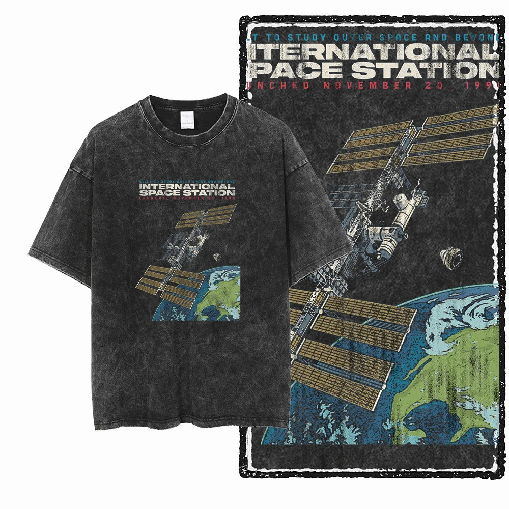 ASTRONAUT SPACE THEMES Printed Cotton Big Size T Shirt
