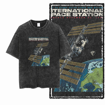 ASTRONAUT SPACE THEMES Printed Cotton Big Size T Shirt