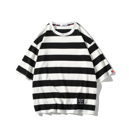 Striped Men's Casual Oversized T Shirts