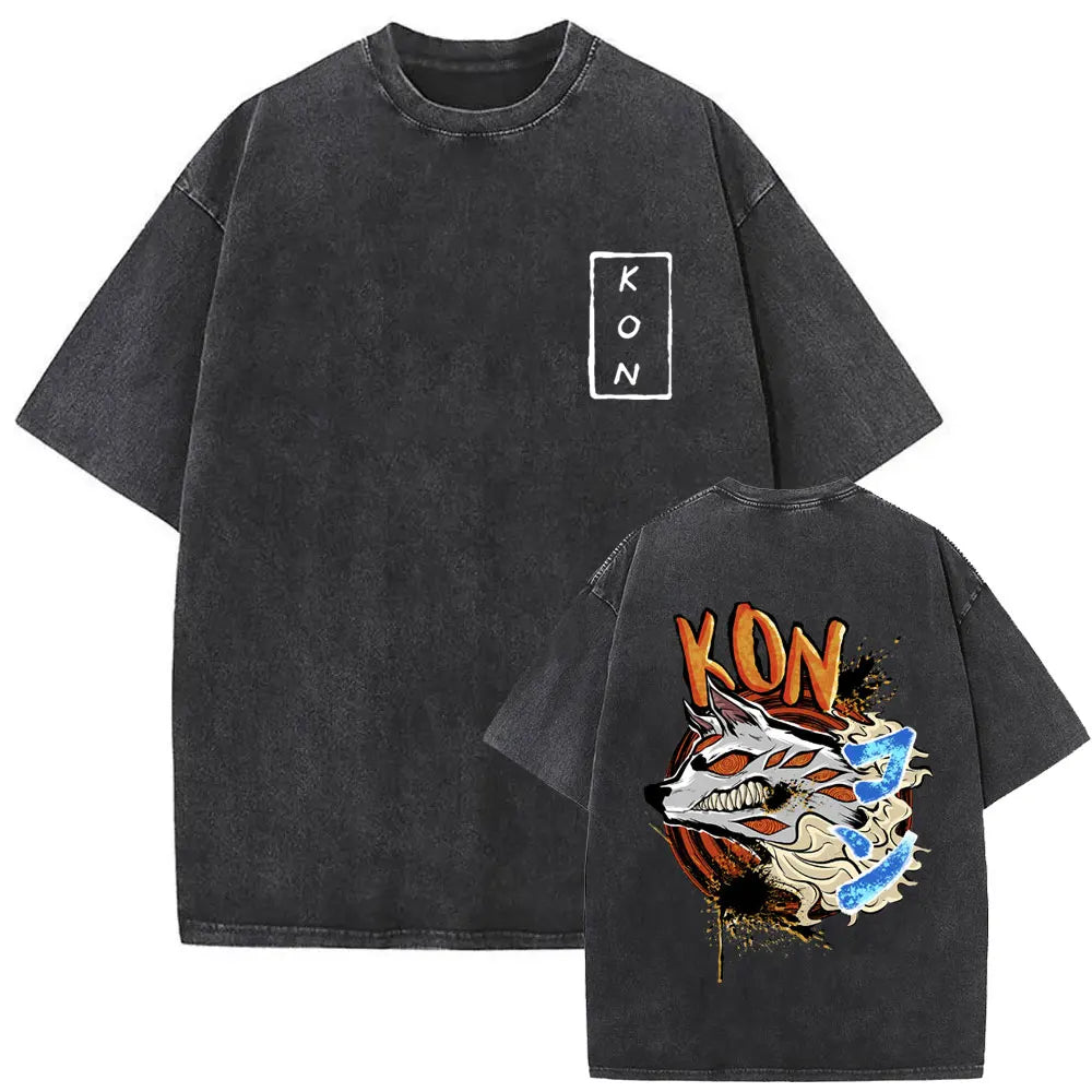 Anime Chainsaw Retro T-shirt Cartoon Denji Pochita Graphic Oversized