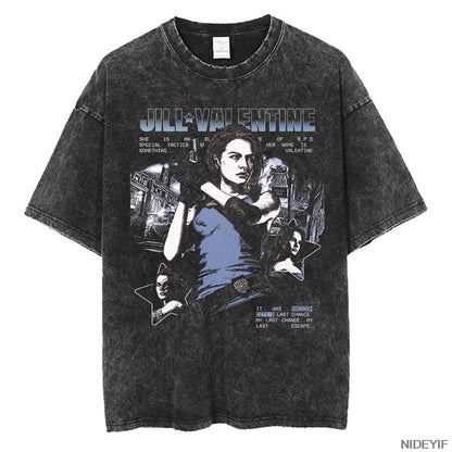 1990S Resident Evil Biohazard Leon Kennedy Oversized T shirt 100% Cotton