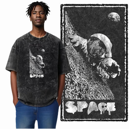 ASTRONAUT SPACE THEMES Printed Cotton Big Size T Shirt