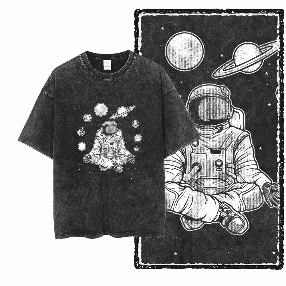 ASTRONAUT SPACE THEMES Printed Cotton Big Size T Shirt