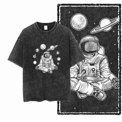 ASTRONAUT SPACE THEMES Printed Cotton Big Size T Shirt