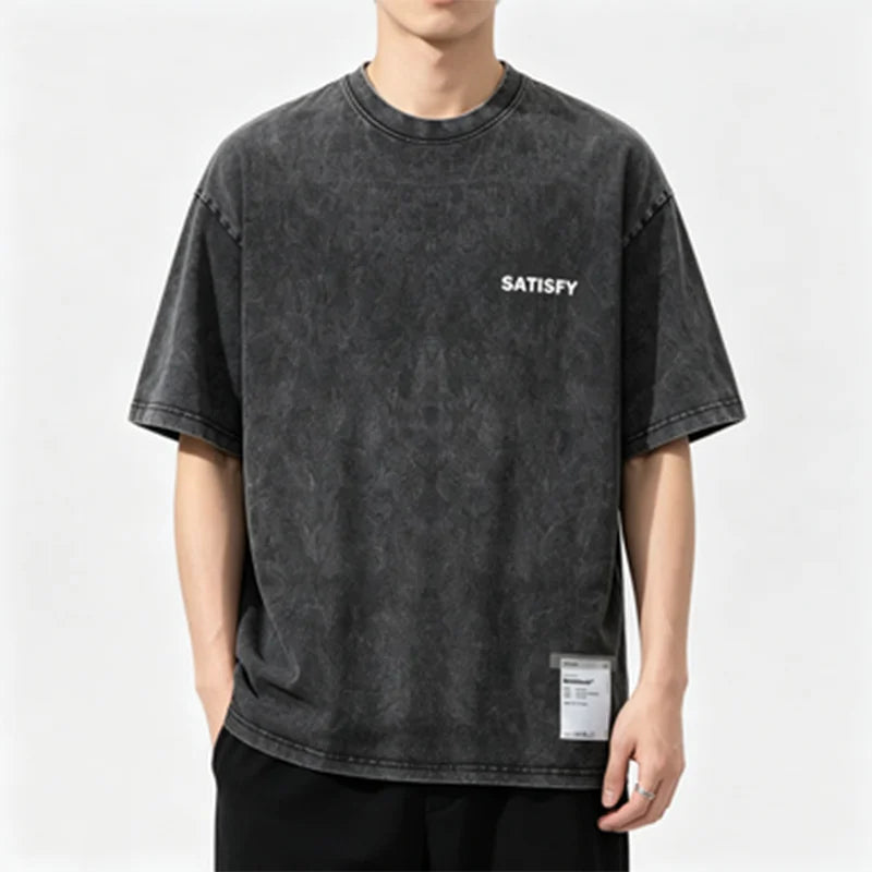 Trendy SATISFY Pure Cotton Casual Loose Fit T-shirt