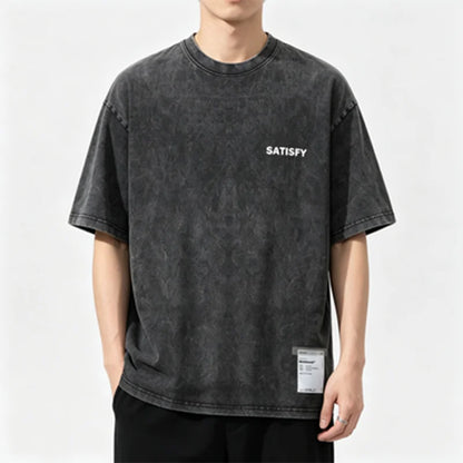 Trendy SATISFY Pure Cotton Casual Loose Fit T-shirt