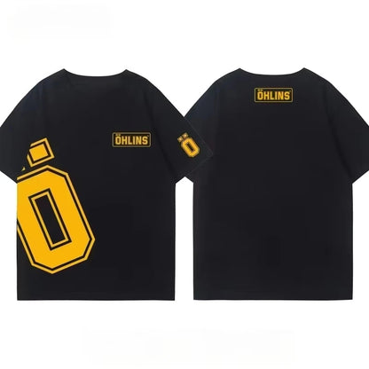OHLINS Motorcycle Shock Absorber Modified Cotton T-shirt