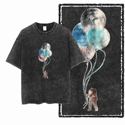 ASTRONAUT SPACE THEMES Printed Cotton Big Size T Shirt