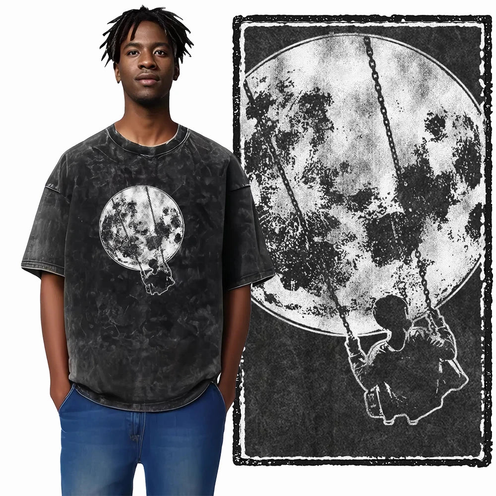 ASTRONAUT SPACE THEMES Printed Cotton Big Size T Shirt