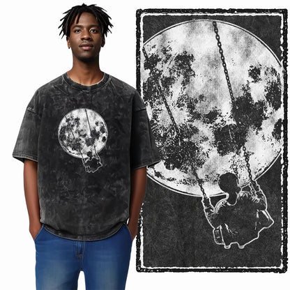 ASTRONAUT SPACE THEMES Printed Cotton Big Size T Shirt