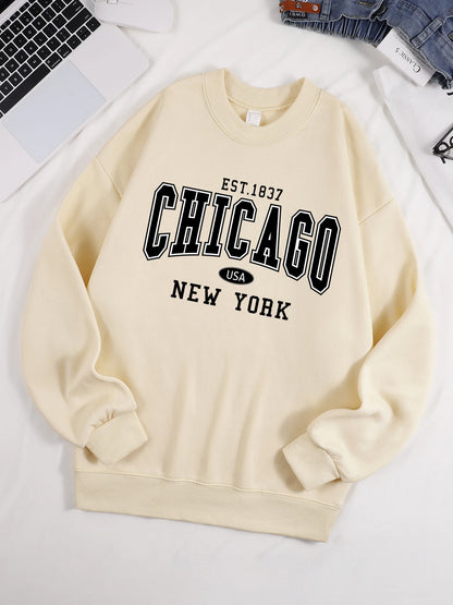 Chicago New York Sweatshirt Harajuku Fleece Pullover