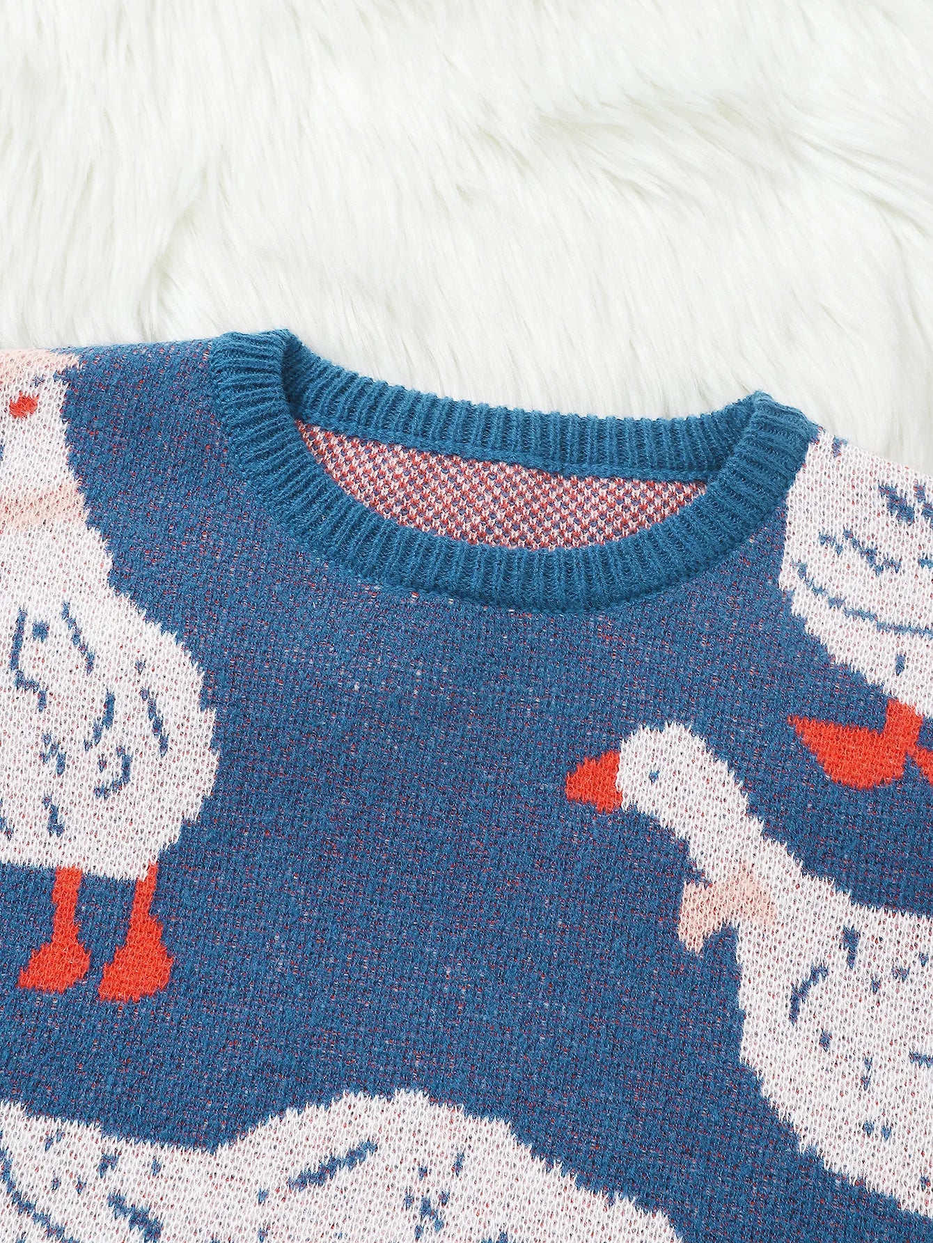Duck Jacquard Pattern Sweater Knitted Pullover