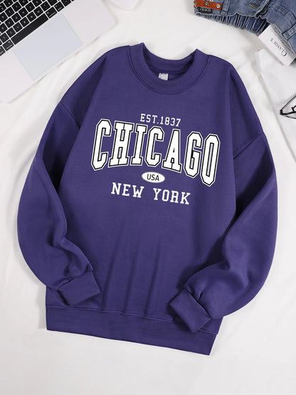 Chicago New York Sweatshirt Harajuku Fleece Pullover