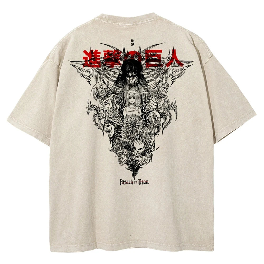 Anime Attack On Titan Cotton Oversize Tshirt