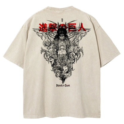 Anime Attack On Titan Cotton Oversize Tshirt