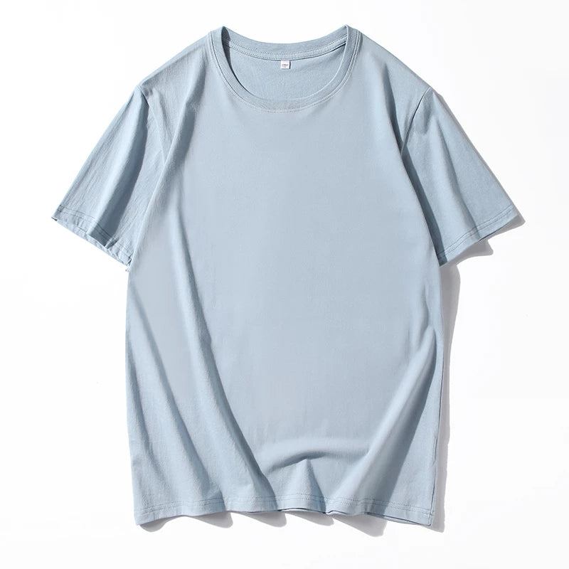 Men's Solid Color Round Neck Cotton T-shirt
