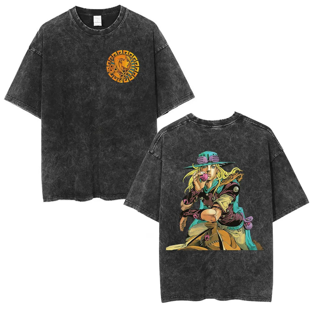 Anime Jojo Bizarre Adventure STEEL BALL RUN Manga Casual T-shirt