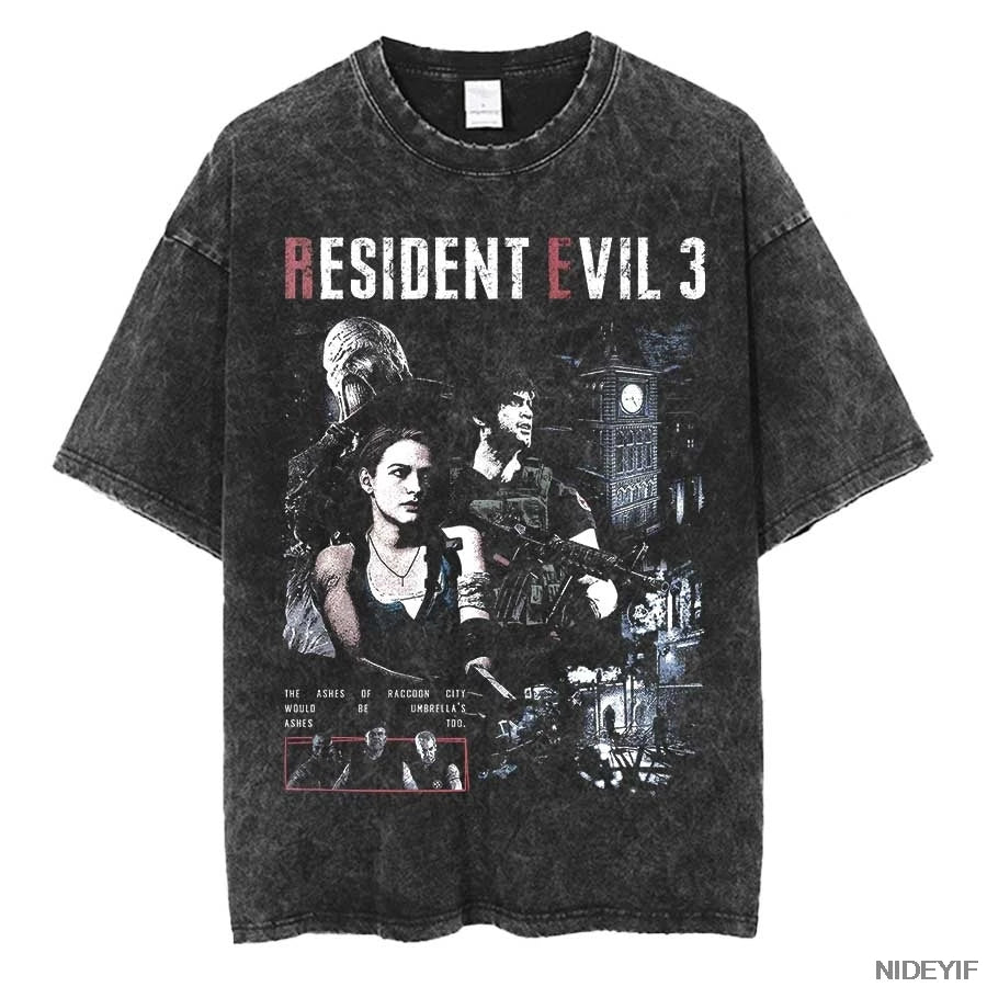 1990S Resident Evil Biohazard Leon Kennedy Oversized T shirt 100% Cotton