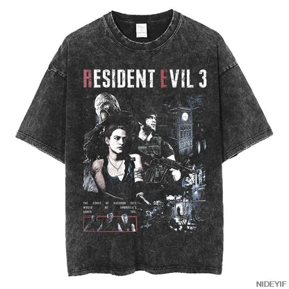1990S Resident Evil Biohazard Leon Kennedy Oversized T shirt 100% Cotton