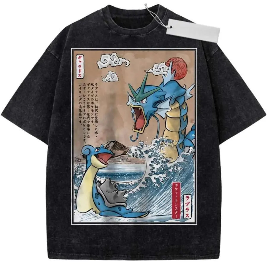 Pokemon Gengar Graphic T Shirt Oversized Vintage Washed Anime
