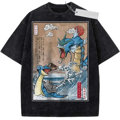 Pokemon Gengar Graphic T Shirt Oversized Vintage Washed Anime