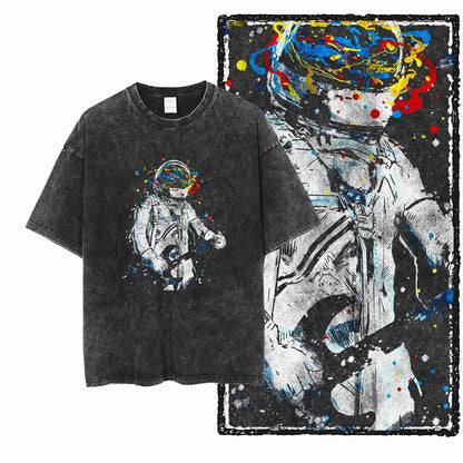ASTRONAUT SPACE THEMES Printed Cotton Big Size T Shirt