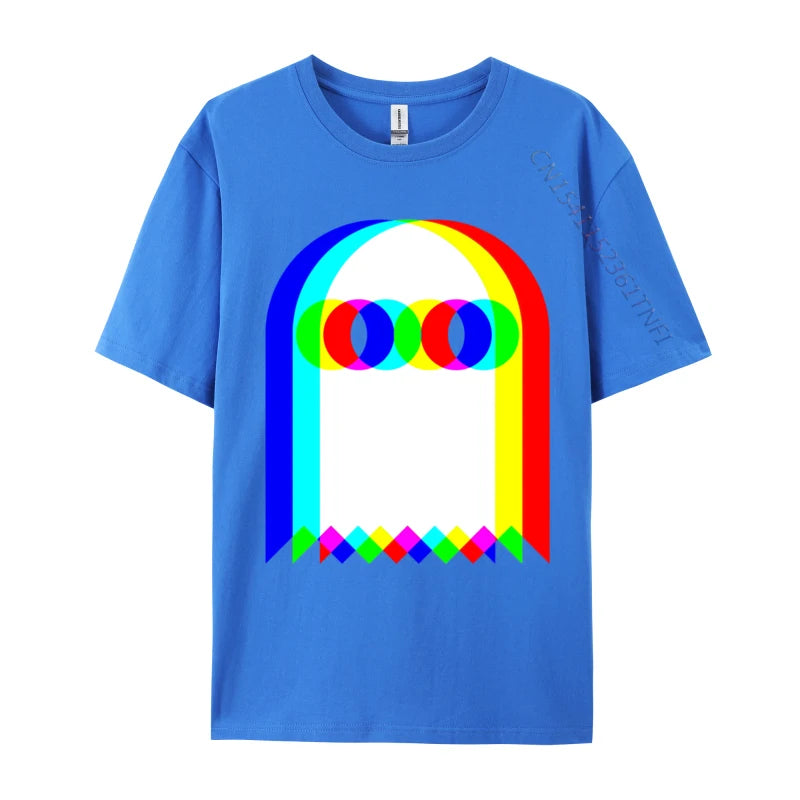 Ghost Trippy Vaporwave Halloween Techno Rave Cotton T-Shirt