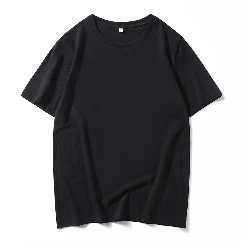 Men's Solid Color Round Neck Cotton T-shirt