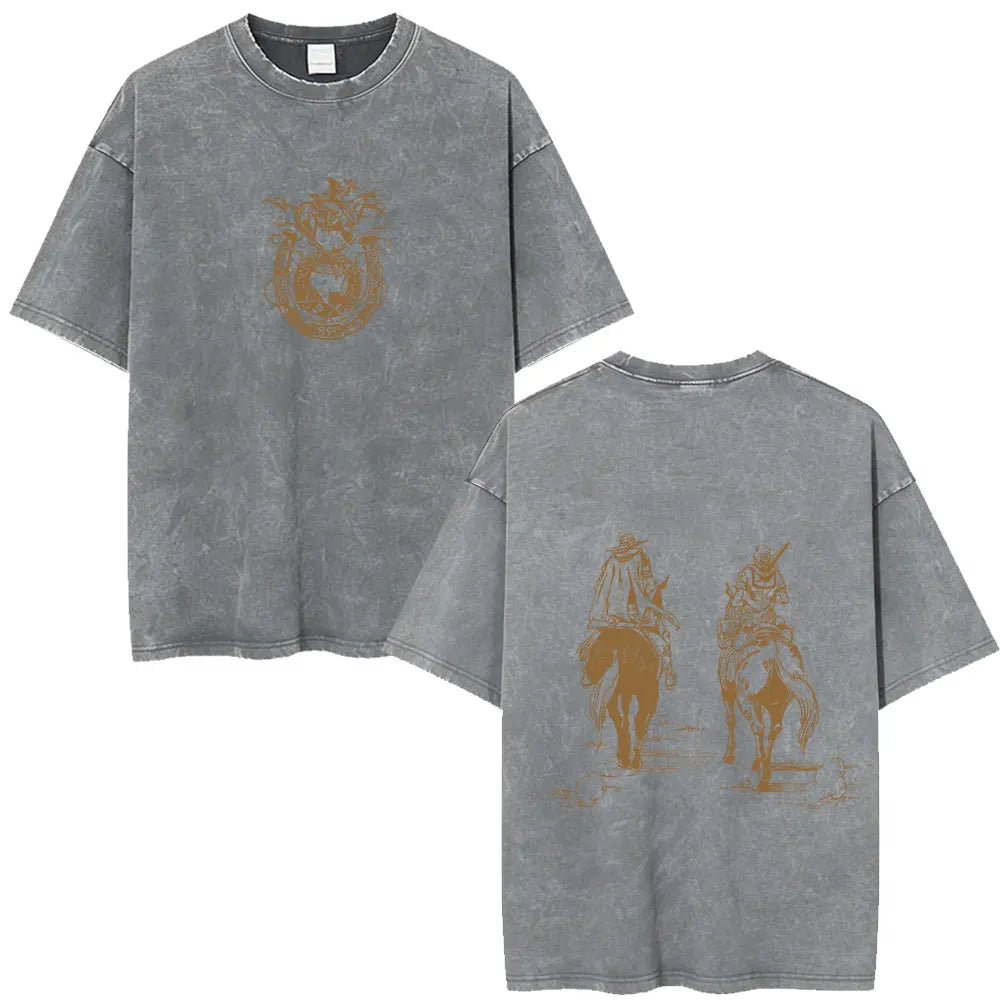 Anime Jojo Bizarre Adventure STEEL BALL RUN Manga Casual T-shirt