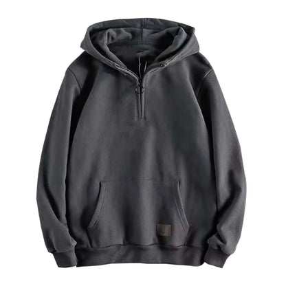 Half Zip Hoodie Vintage Heavyweight Pullover