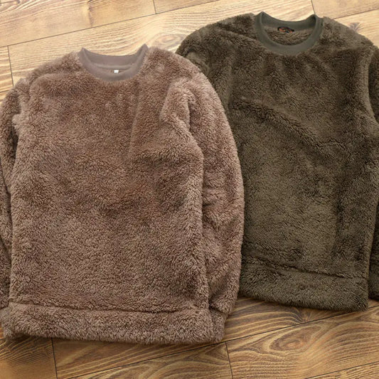 Plain Soft Plush Thermal Double-sided Coral Velvet Sweatshirts