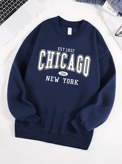 Chicago New York Sweatshirt Harajuku Fleece Pullover