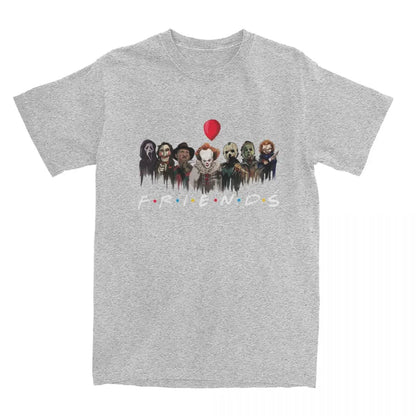 Men Women's T-Shirt Halloween Movie Horror Friends Merchandise Novelty Cotton Short Sleeve thrilling movie T Shirt Round Collar