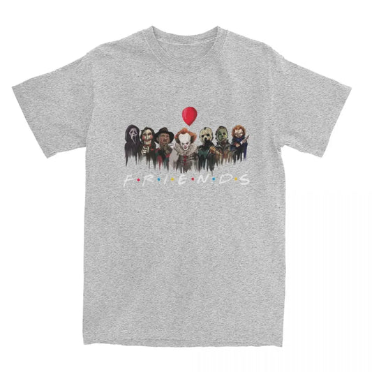 Men Women's T-Shirt Halloween Movie Horror Friends Merchandise Novelty Cotton Short Sleeve thrilling movie T Shirt Round Collar