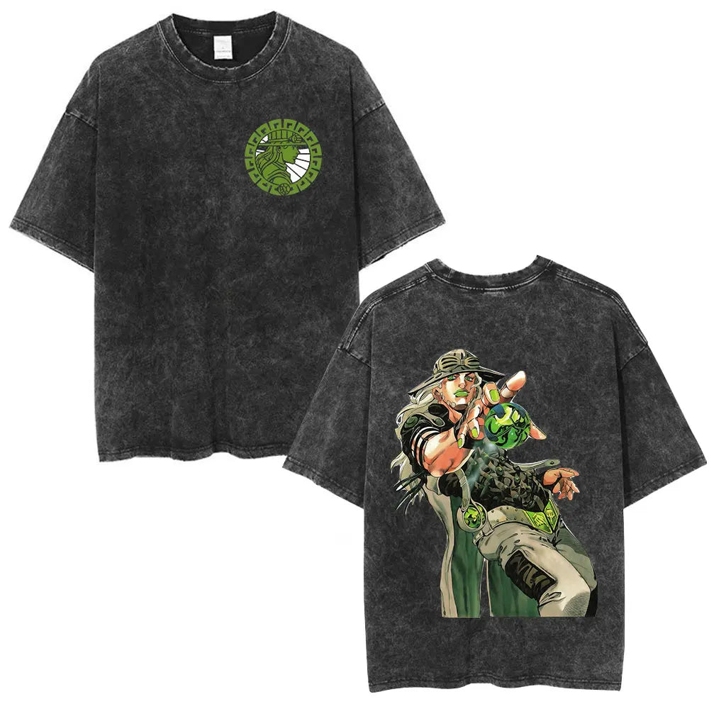 Anime Jojo Bizarre Adventure STEEL BALL RUN Manga Casual T-shirt