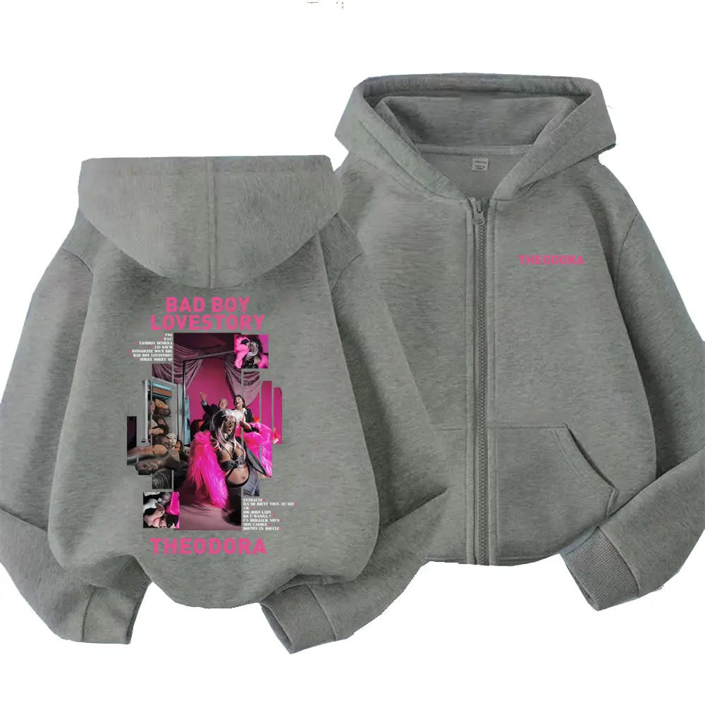 Rapper Theodora Mega Bbl Bad Boy Lovestory Zipper Hoodie (Unisex)
