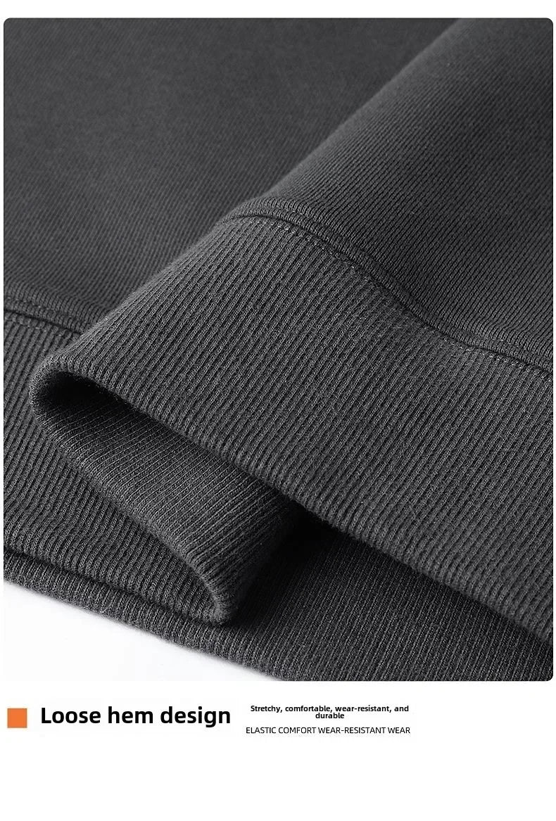 Thickened Fleece Loose Fit Cotton Polyester Sweatshirt