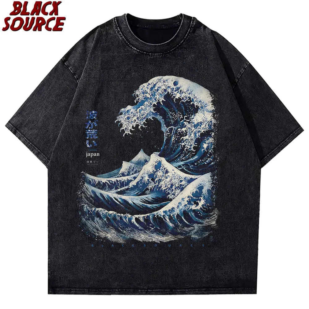 T420 Japanese Waves Hokusai Poster T Shirt